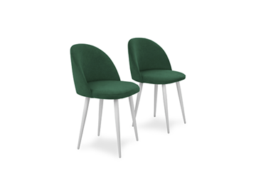 Комплект из 2-х кухонных стульев Лайт изумрудный белые ножки в Вологде - предосмотр