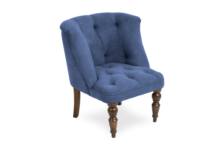 Кресло на ножках Бриджит синий ножки коричневые в Вологде - изображение 1