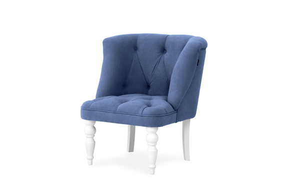 Мягкое кресло Бриджит синий ножки белые в Вологде - изображение