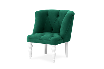 Мягкое кресло Бриджит зеленый ножки белые в Вологде