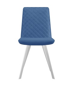 Обеденный стул 202, микровелюр B8 blue, ножки белые в Вологде - предосмотр 1
