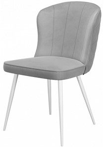 Обеденный стул 209, микровелюр B22 grey, ножки белые в Вологде - предосмотр