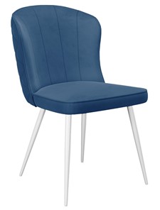 Обеденный стул 209, микровелюр B8 blue, ножки белые в Вологде