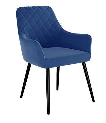 Обеденный стул 241, микровелюр Z20 синий, ножки черные в Вологде - изображение