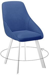 Мягкий стул 246 Поворотный, Микровелюр Z20 Синий / опоры белые в Вологде