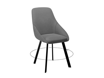 Мягкий стул 246 Поворотный темно-серый/черный в Вологде - предосмотр