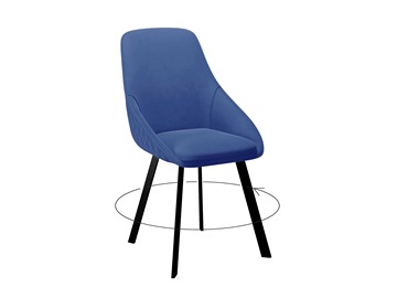 Мягкий стул 246 Поворотный синий/черный в Вологде