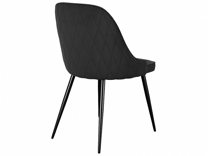 Обеденный стул 256, микровелюр К21 черный, ножки черные в Вологде - изображение 1
