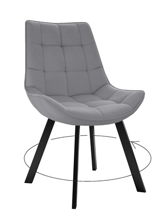 Мягкий стул 263 Поворотный, Микровелюр B22 Grey / опоры черные в Вологде - изображение