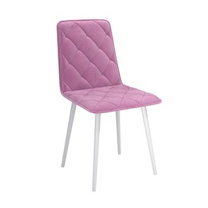 Кухонный стул Антика, велюр тенерифе розовый/Цвет металл белый в Вологде - предосмотр