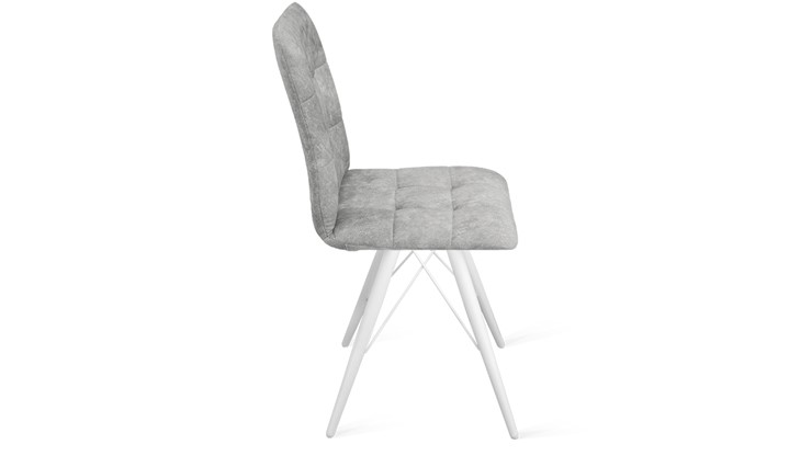 Кухонный стул Аспен К3 (Белый матовый/Микровелюр Wellmart Silver) в Вологде - изображение 1
