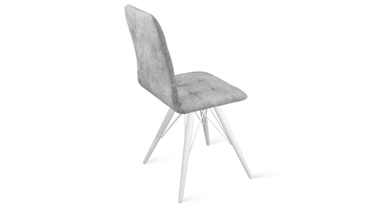 Кухонный стул Аспен К3 (Белый матовый/Микровелюр Wellmart Silver) в Вологде - изображение 2