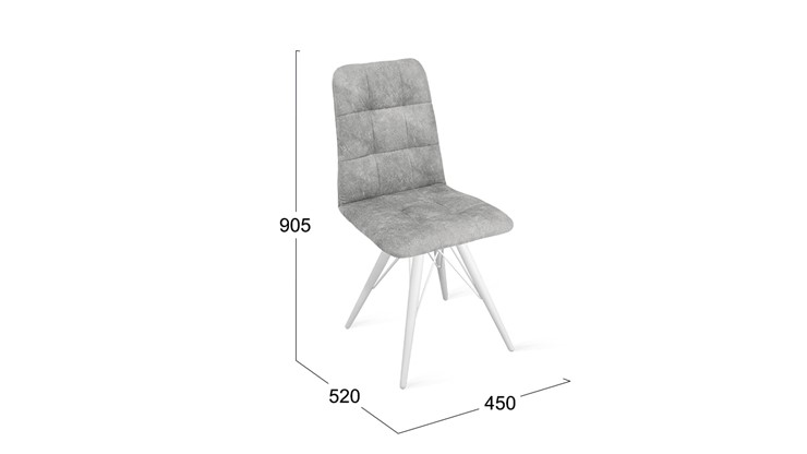 Кухонный стул Аспен К3 (Белый матовый/Микровелюр Wellmart Silver) в Вологде - изображение 5