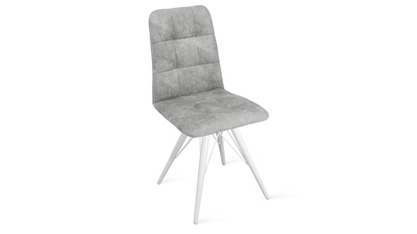 Кухонный стул Аспен К3 (Белый матовый/Микровелюр Wellmart Silver) в Вологде - изображение