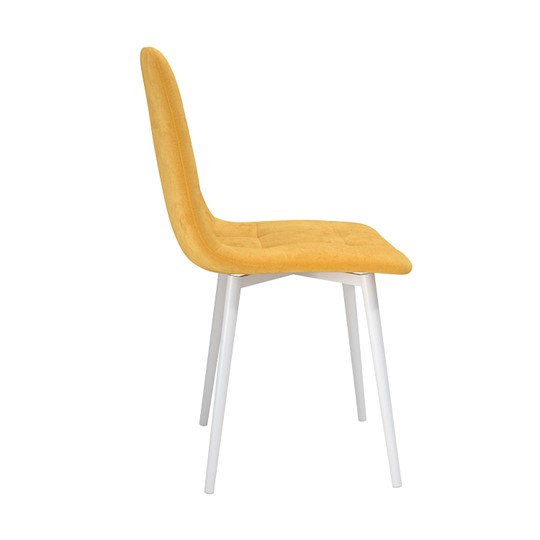 Кухонный стул Белла, велюр тенерифе куркума/Цвет металл белый в Вологде - изображение 2