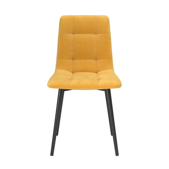 Обеденный стул Белла, велюр тенерифе куркума/Цвет металл черный в Вологде - изображение 1