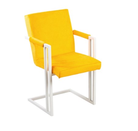 Кухонный стул Бруно, Белый/Аврора 09(желтый) в Вологде - изображение