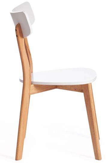 Кухонный стул Claire, дерево гевея/МДФ 48x49,5x81,5 Белый/натуральный (2 шт) арт.15113 в Вологде - изображение 1