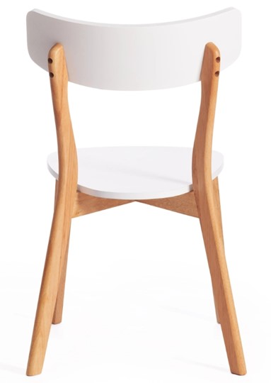 Кухонный стул Claire, дерево гевея/МДФ 48x49,5x81,5 Белый/натуральный (2 шт) арт.15113 в Вологде - изображение 3
