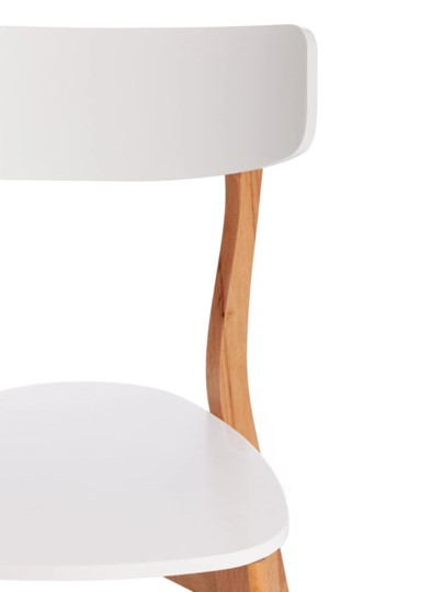 Кухонный стул Claire, дерево гевея/МДФ 48x49,5x81,5 Белый/натуральный (2 шт) арт.15113 в Вологде - изображение 5