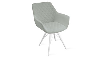 Обеденный стул Дастин К3 (Белый матовый/Велюр Confetti Silver) в Вологде