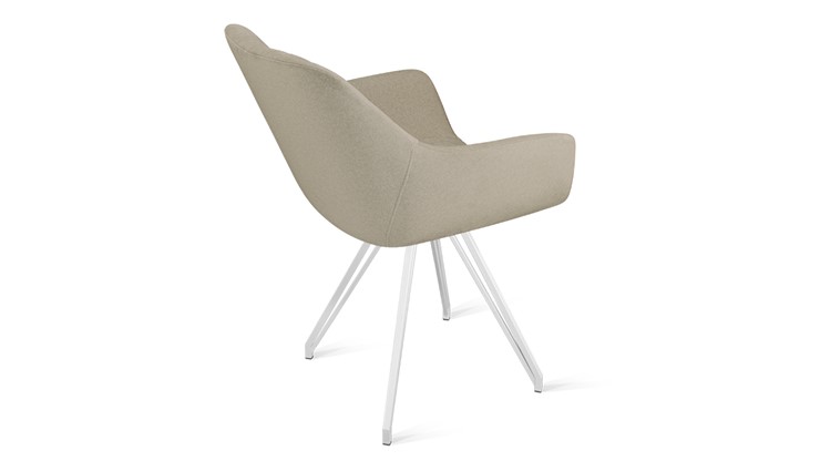 Обеденный стул Дастин К4 (Белый матовый/Микровелюр Jercy Cream) в Вологде - изображение 2