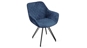 Обеденный стул Дастин К4 (Черный муар/Микровелюр Wellmart Blue) в Вологде - предосмотр