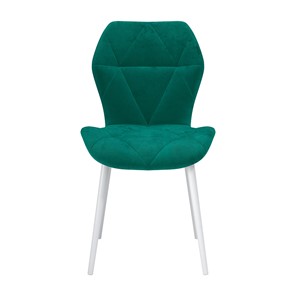 Обеденный стул Дора, велюр тенерифе изумруд/Цвет металл белый в Вологде - предосмотр 1