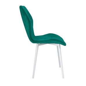 Обеденный стул Дора, велюр тенерифе изумруд/Цвет металл белый в Вологде - предосмотр 2