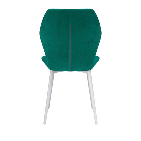 Обеденный стул Дора, велюр тенерифе изумруд/Цвет металл белый в Вологде - изображение 3