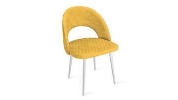 Обеденный стул Гэтсби К1К (Белый матовый/Микровелюр Wellmart Yellow) в Вологде