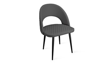 Обеденный стул Гэтсби К1К (Черный муар/Кож.зам Polo Graphite) в Вологде