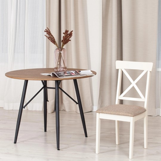 Кухонный стул Гольфи 2, дерево гевея 45х51х94 Ivory white/ткань кор.-зол 1505-9 (2 шт) арт.14117 в Вологде - изображение 9