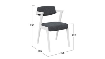 Кухонный стул Гонконг 2 N-242 (Белый/тк. №219 Велюр Jercy graphite) в Вологде - предосмотр 1