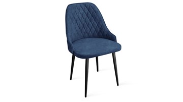 Обеденный стул Гранд К1К (Черный муар/Микровелюр Wellmart Blue) в Вологде