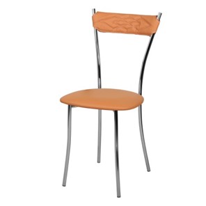 Кухонный стул Хлоя Софт СРП-087С Люкс хром  Экотекс оранжевый в Вологде - предосмотр