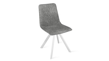 Обеденный стул Хьюго К2 (Белый матовый/Микровелюр Wellmart Silver) в Вологде