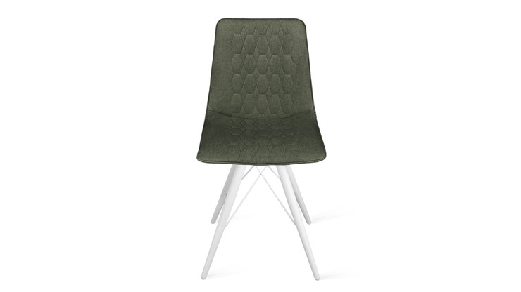 Обеденный стул Хьюго К3 (Белый матовый/Микровелюр Jercy Deep Green) в Вологде - изображение 3