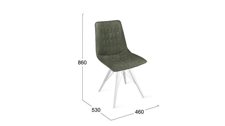 Обеденный стул Хьюго К3 (Белый матовый/Микровелюр Jercy Deep Green) в Вологде - изображение 5
