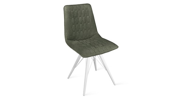 Обеденный стул Хьюго К3 (Белый матовый/Микровелюр Jercy Deep Green) в Вологде - изображение