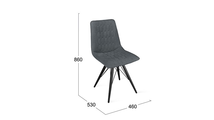 Обеденный стул Хьюго К3 (Черный муар/Микровелюр Jercy Graphite) в Вологде - изображение 5