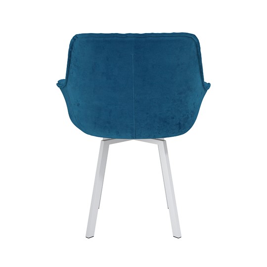 Кухонный стул Квинта, велюр тенерифе океан/Цвет металл белый в Вологде - изображение 3