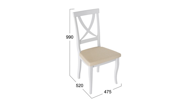Обеденный стул Лион 2 (Белый матовый/тк № 108) в Вологде - изображение 2