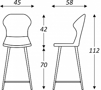 Кухонный стул Марио барный(Бордо Т175/ноги черные) в Вологде - изображение 2