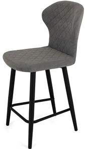 Обеденный стул Марио полубарный(Светло-серый Т180/ноги черные) в Вологде - предосмотр