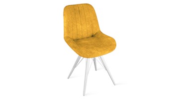 Обеденный стул Марвел Исп. 2 К3 (Белый матовый/Микровелюр Wellmart Yellow) в Вологде