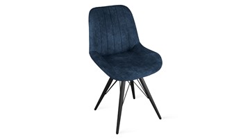 Обеденный стул Марвел Исп. 2 К3 (Черный муар/Микровелюр Wellmart Blue) в Вологде