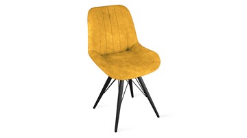 Обеденный стул Марвел Исп. 2 К3 (Черный муар/Микровелюр Wellmart Yellow) в Вологде