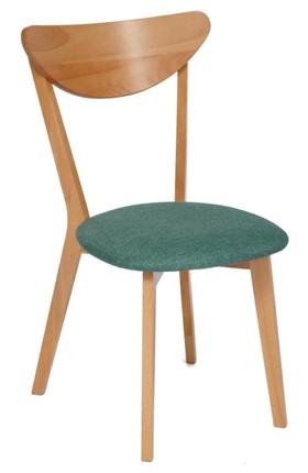 Обеденный стул MAXI (Макси), бук/ткань 86x48,5x54,5 Морская волна/ натуральный бук (2 шт) арт.11773 в Вологде - изображение