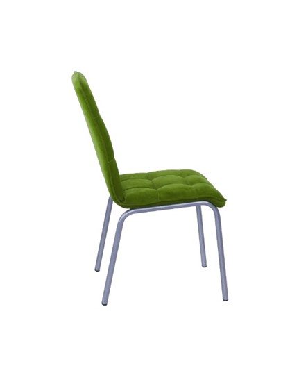 Кухонный стул Премьер  квадрат зеленый С166 (под хром) в Вологде - изображение 1